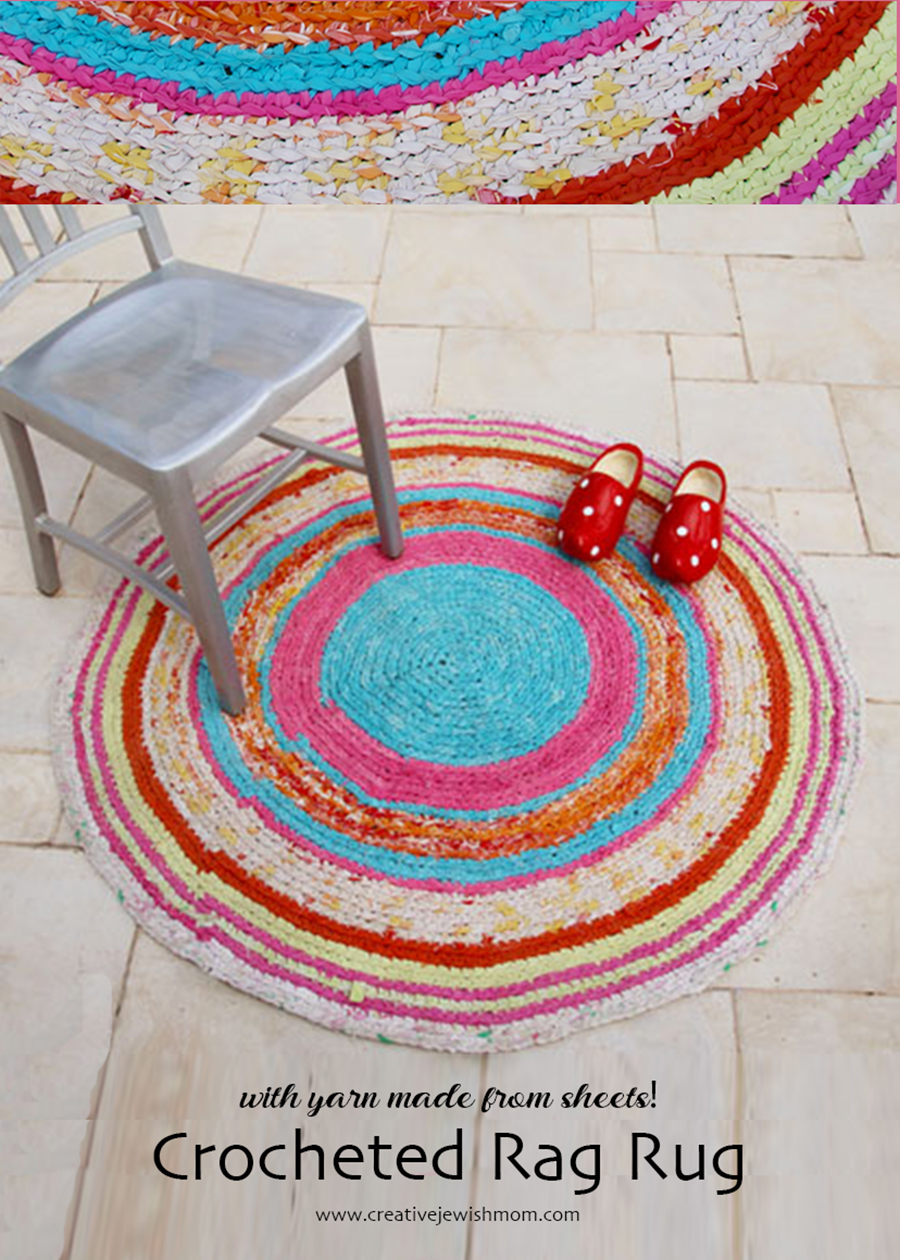 Crocheted Rag Rug From Sheets