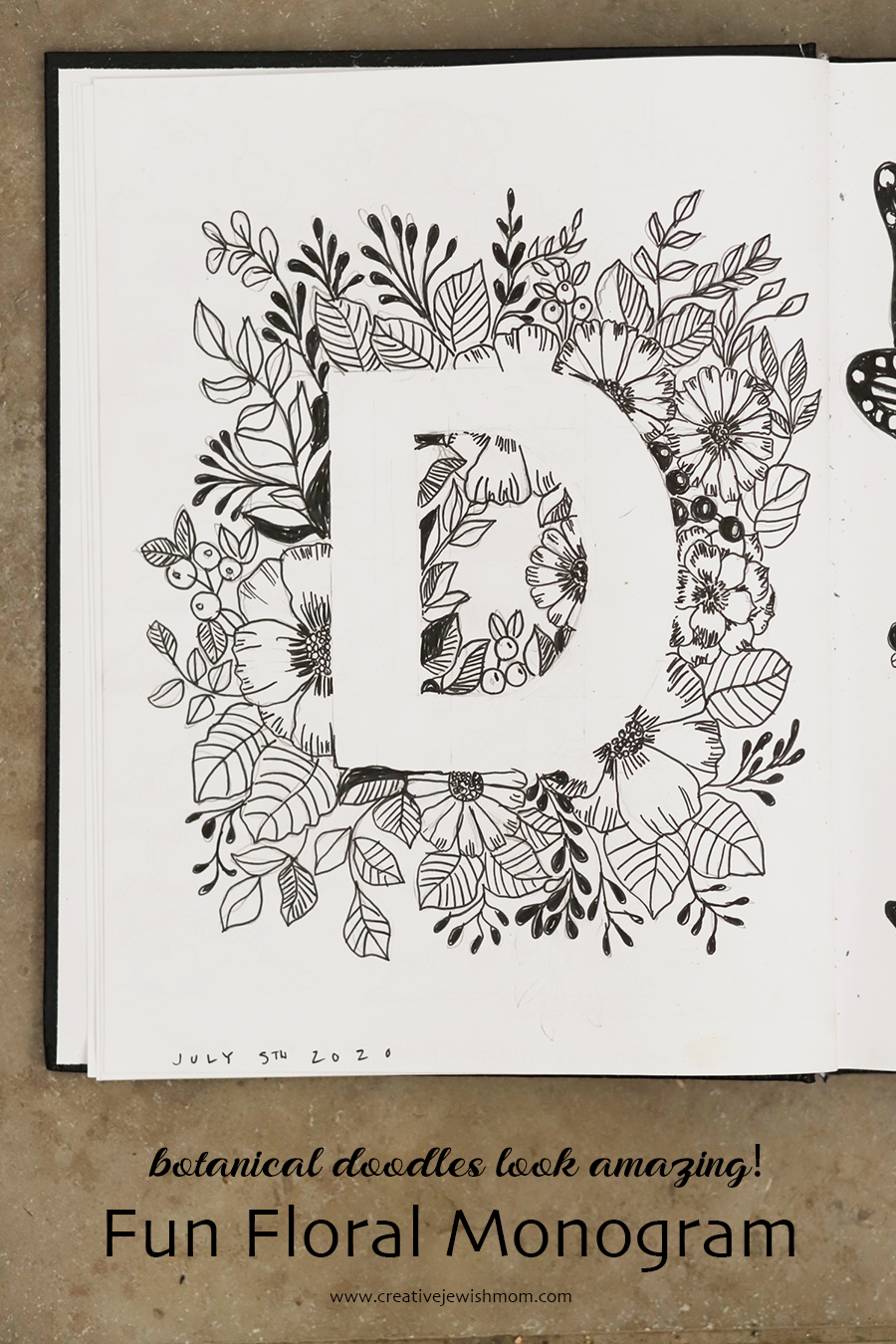 How To Draw A Floral Monogram