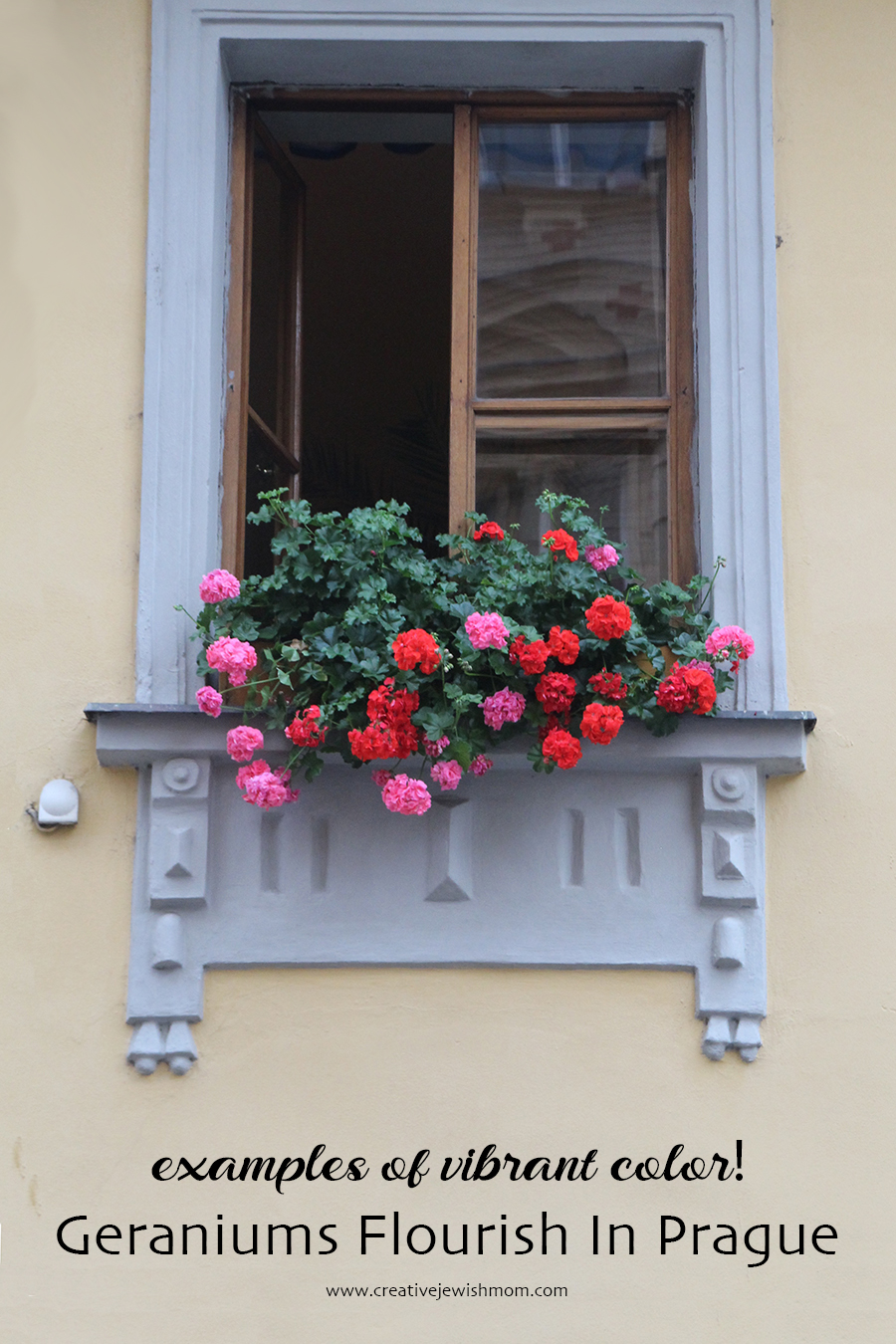 Hello Prague: Geraniums Add Whimsy To Historic Architecture