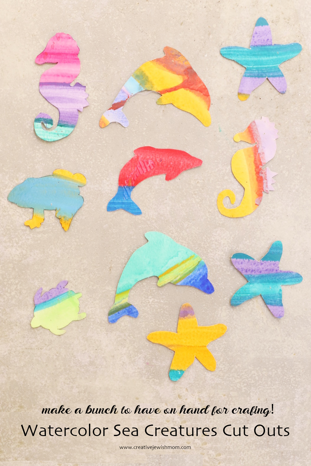 Watercolor Cut-Out Sea Animals Craft For Rosh HaShana!