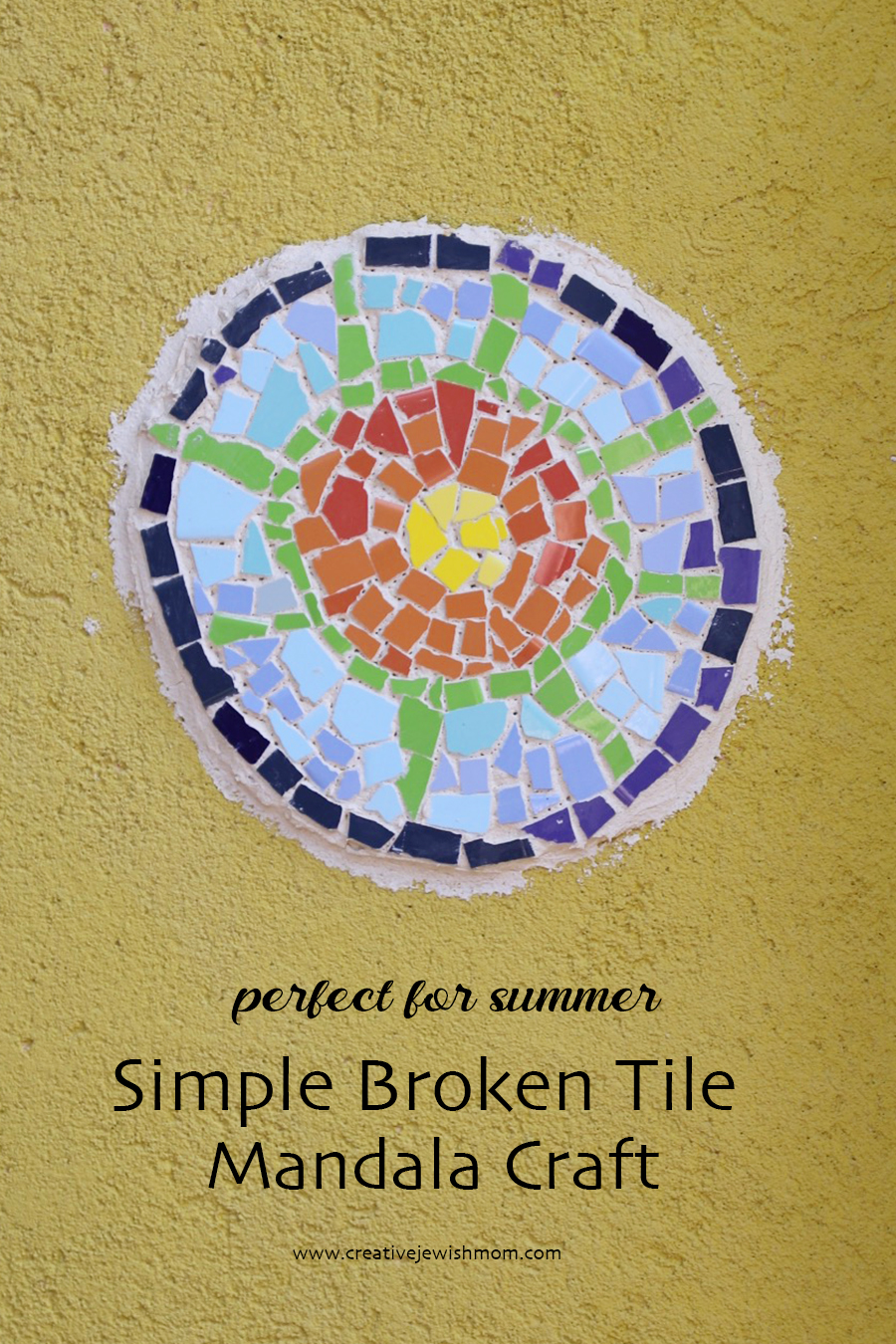 Simple Broken Tile Mosaic Mandala Craft For Summer!