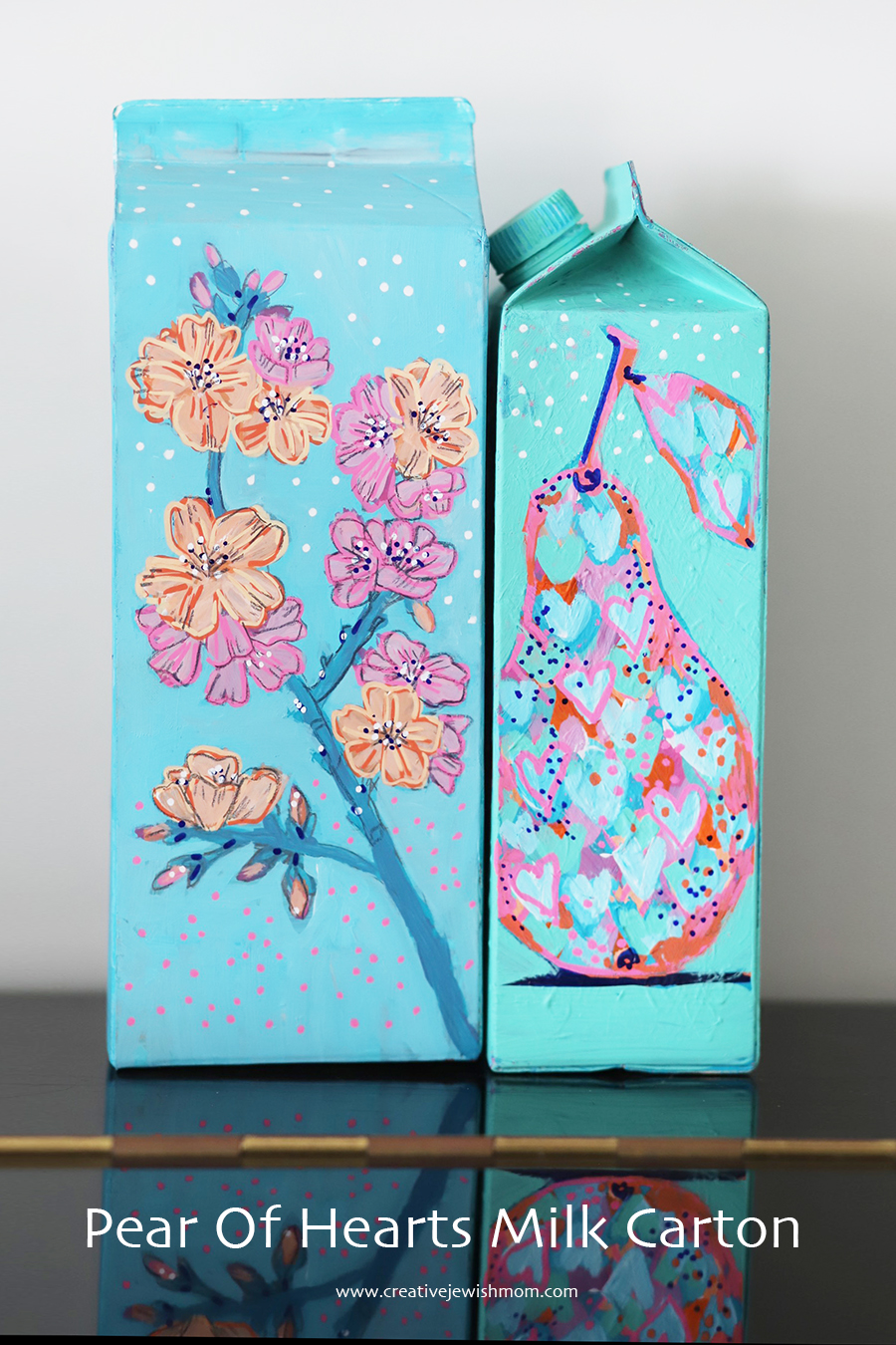 Pear Of Hearts Milk Carton Painting Craft