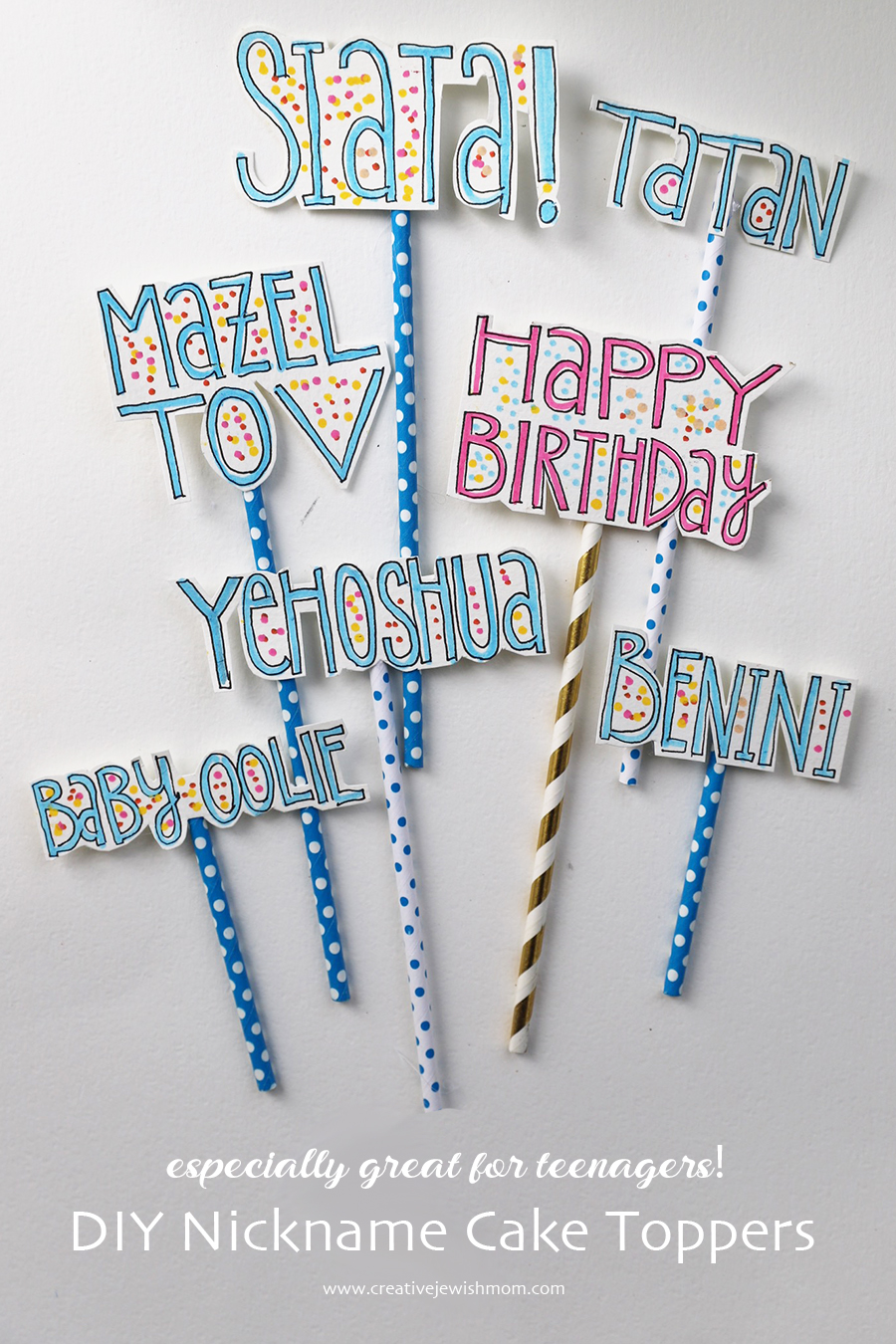 DIY Nickname Cake Toppers Using Art Journal Lettering