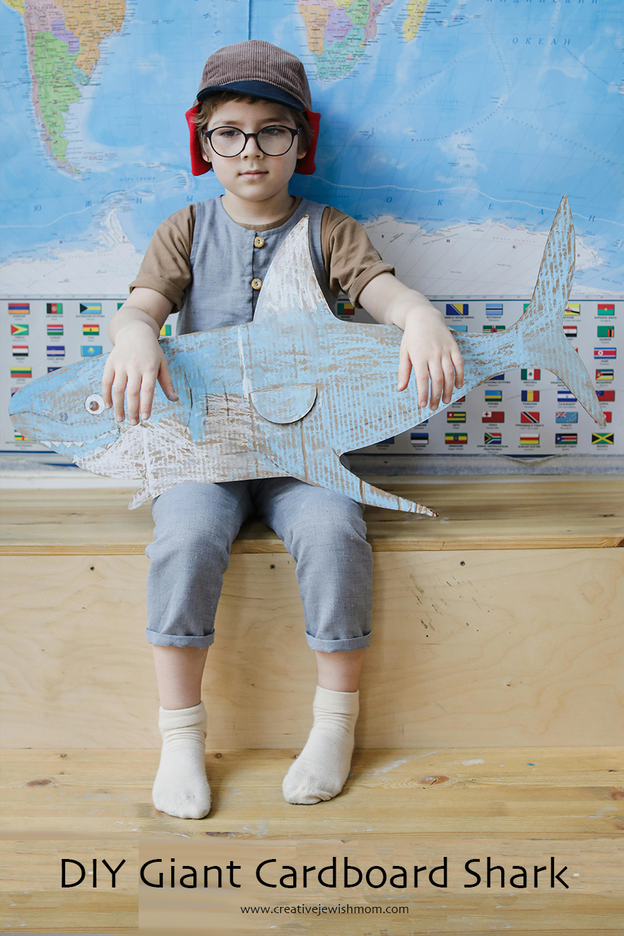 DIY Giant Cardboard Shark Craft For Kids