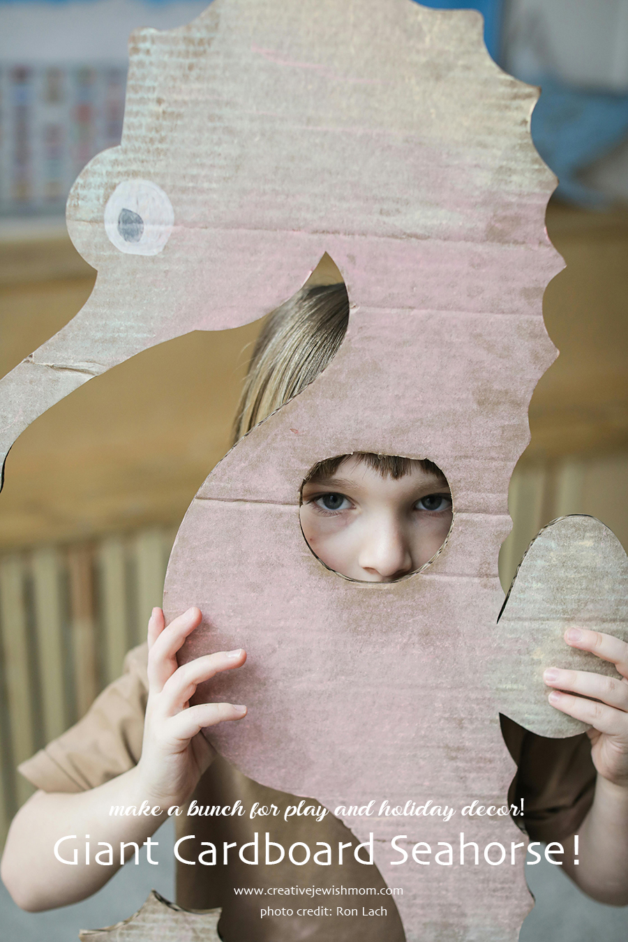 Giant Cardboard Seahorse Craft For Rosh HaShanah