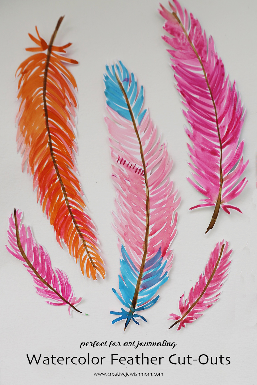 Watercolor Feather Cut-Outs For Art Journaling