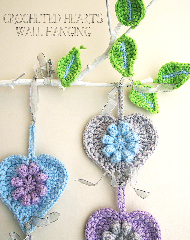 Crocheted Hearts Wall Hanging From The Archives