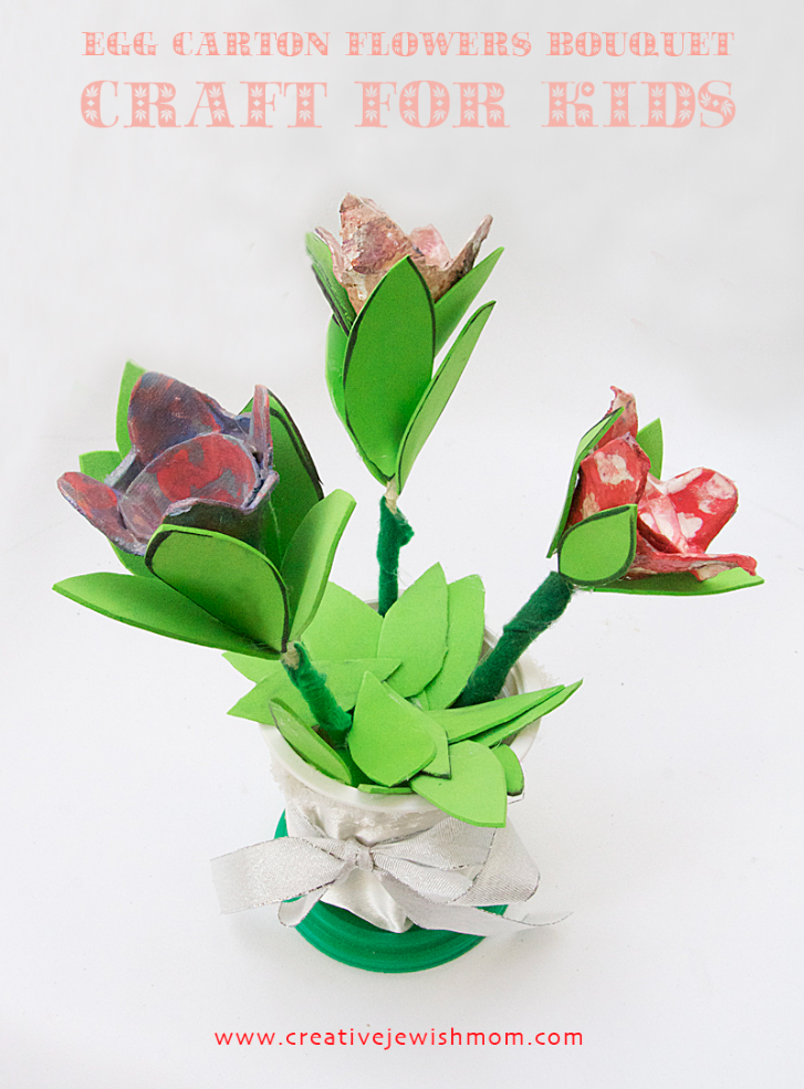 Egg Carton Flower Bouquet Craft For Kids