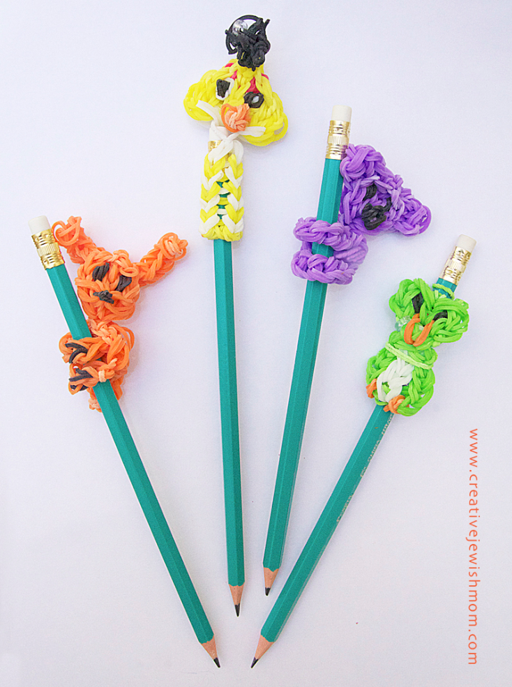 Rainbow Loom Pencil Toppers: Koala Bear, Angry Bird, Puppy & Owl!
