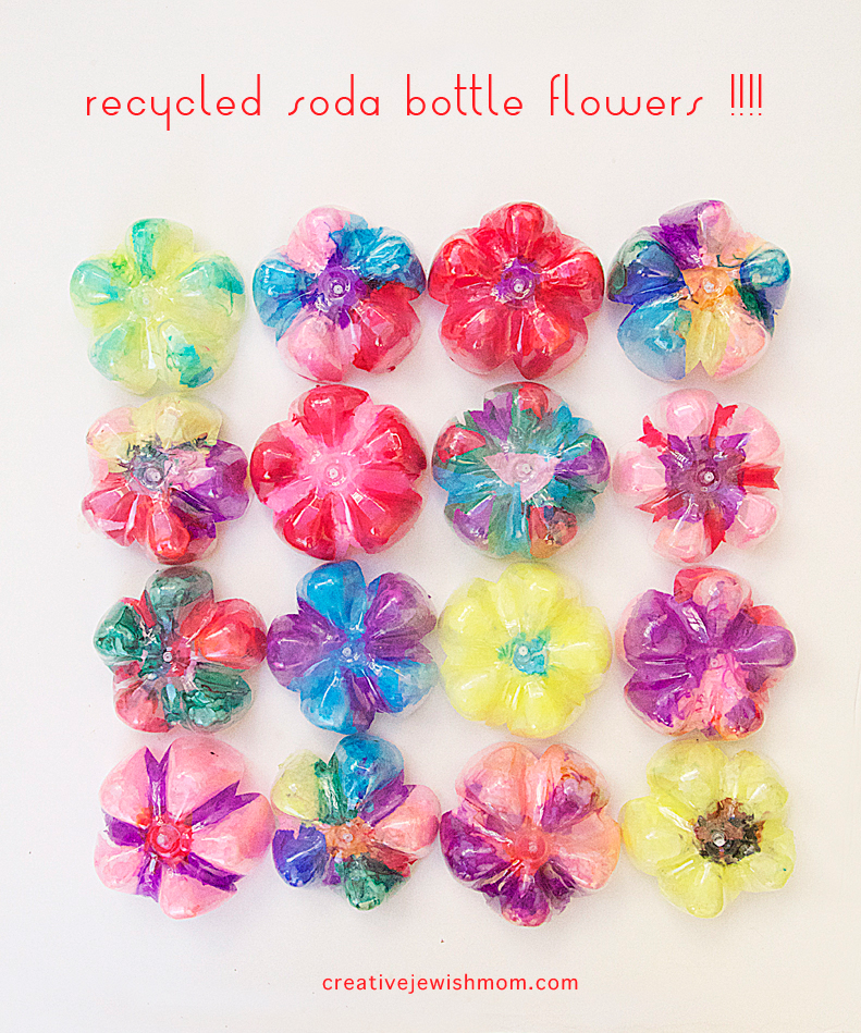 Recycled Soda Bottle Flowers For Shavuot!