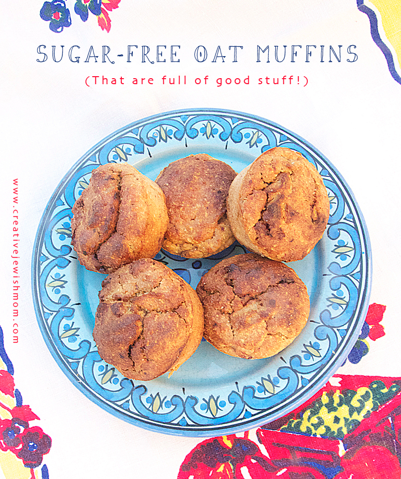 Sugar Free Oat Flour Muffins, Sweetened With Dried Fruit