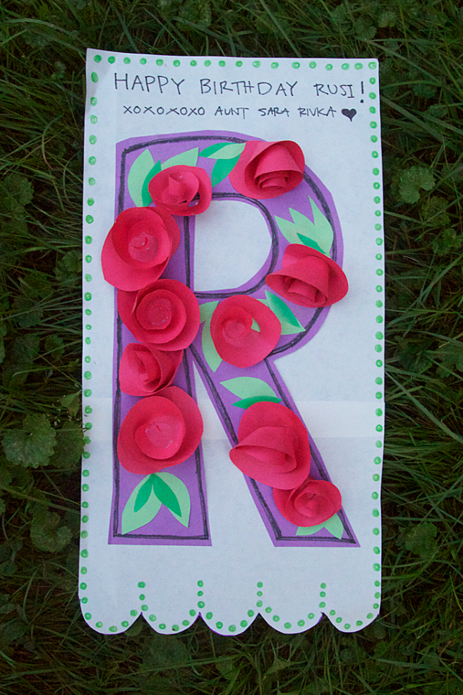 Birthday Letter Banner With Rolled Paper Roses (With Simple Supplies!)