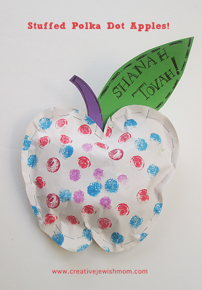 Stuffed Polka Dot Apple Craft For Kids