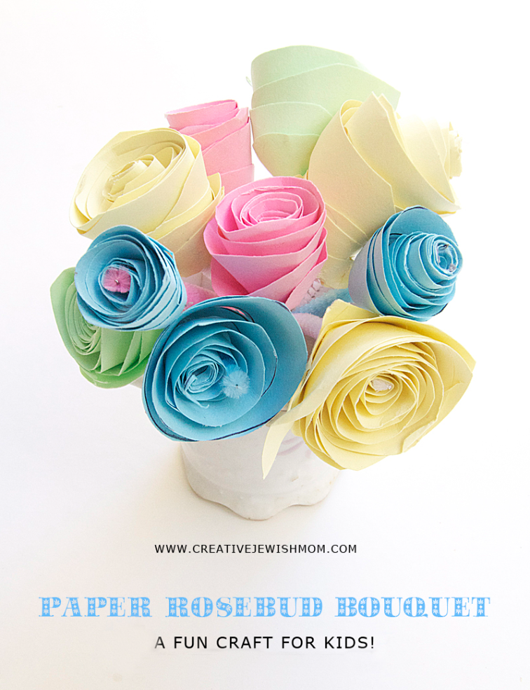 Flower Craft Paper Rosebud Craft for kids Flower Craft Paper Rosebud Craft for kids