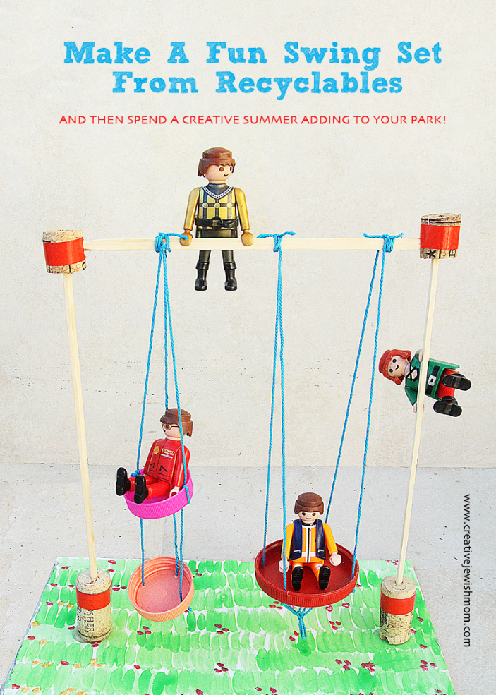 Miniature Swing Set Craft From Recyclables For Creative Kids