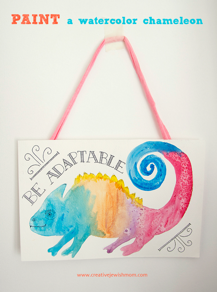 Paint A Watercolor Chameleon Wall Hanging!