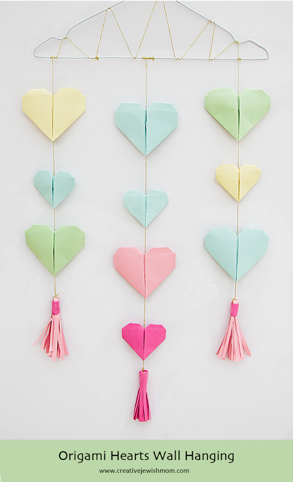 Origami Hearts Wall Hanging Craft