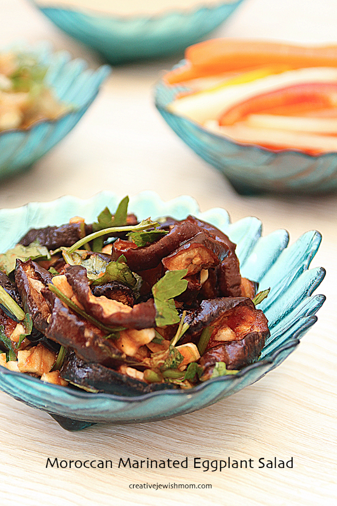 Moroccan Marinated Eggplant Slices Without The Frying!