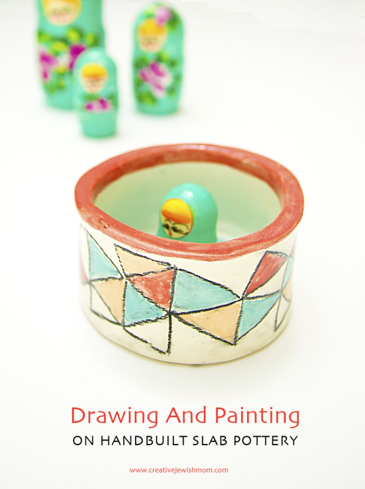 Painting And Drawing On Hand Built Slab Pottery
