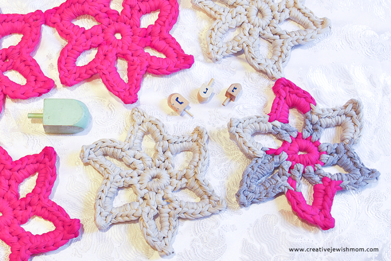 Crocheted T-Shirt Yarn Star Trivet
