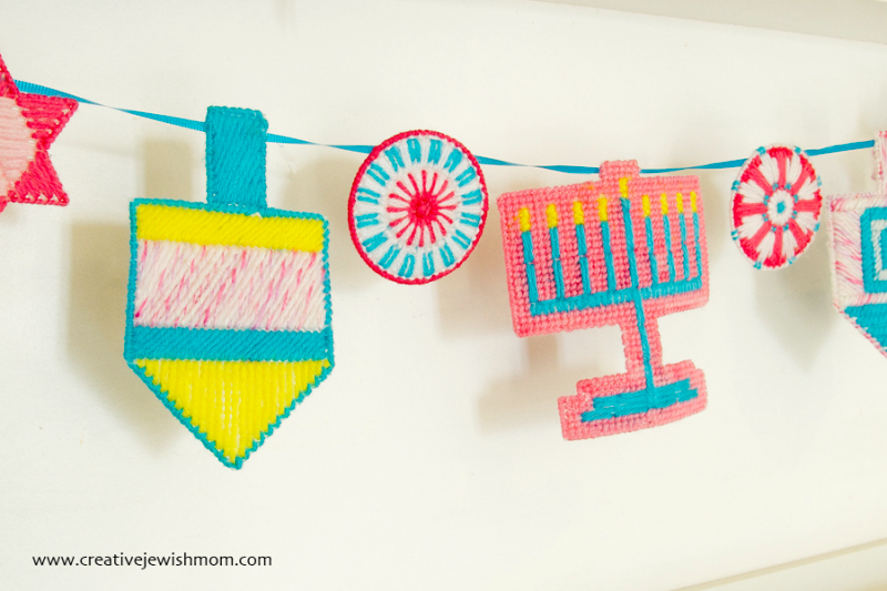 Plastic Canvas Hanukkah Garlands