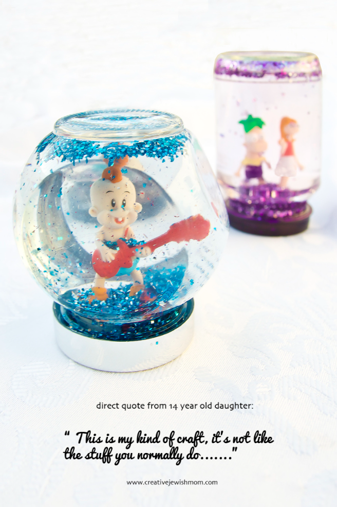 DIY Snowglobes Using Recycled Jars