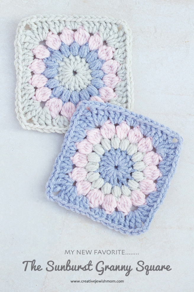 Crocheted Sunburst Granny Square Pattern