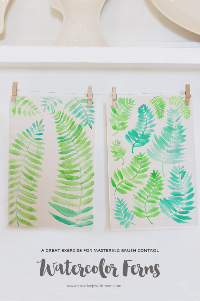 Simple Watercolor Ferns For Shavuot!