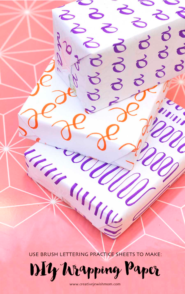 DIY Wrapping Paper From Brush Lettering Practice Sheets!