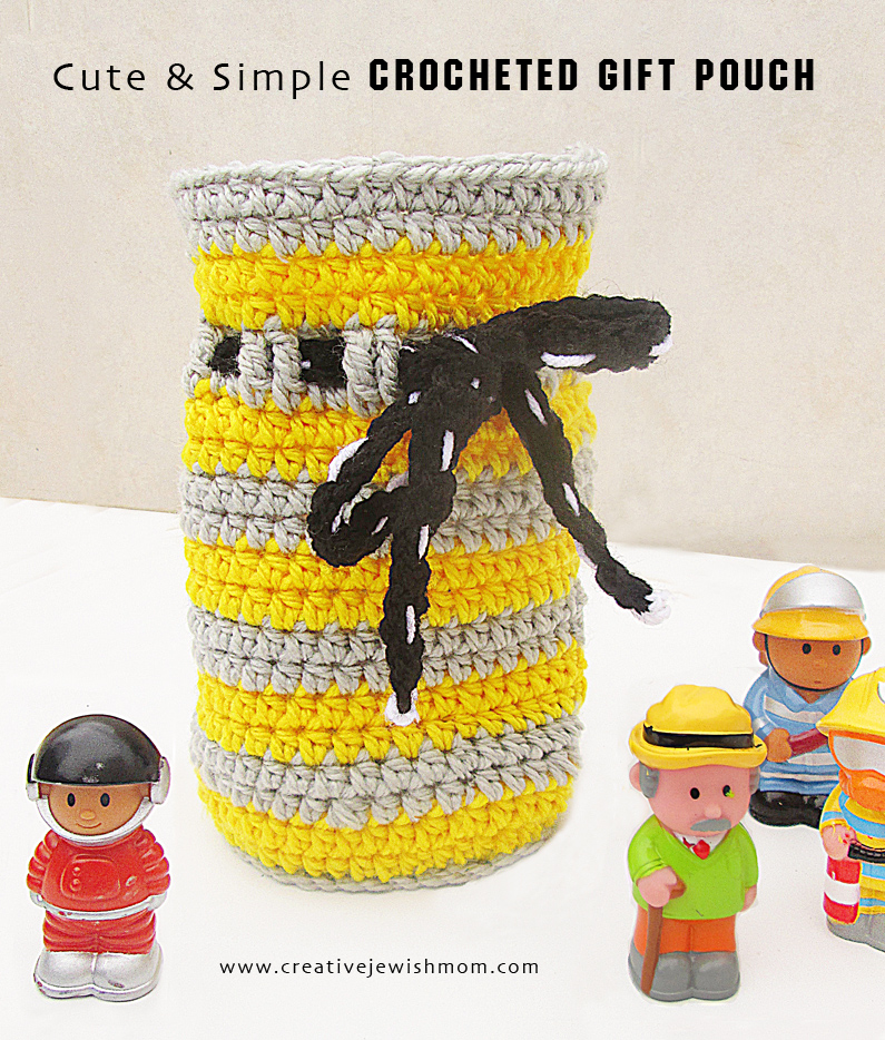 Crocheted Striped Gift Pouch For Your Favorite Toddler!