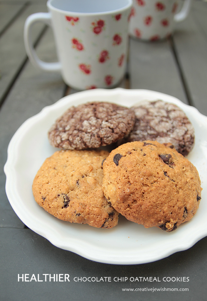 Healthier Whole Wheat Chocolate Chip Oatmeal Cookies With Coconut