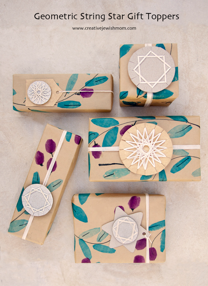 Geometric Woven String Star Gift Toppers And Place Cards