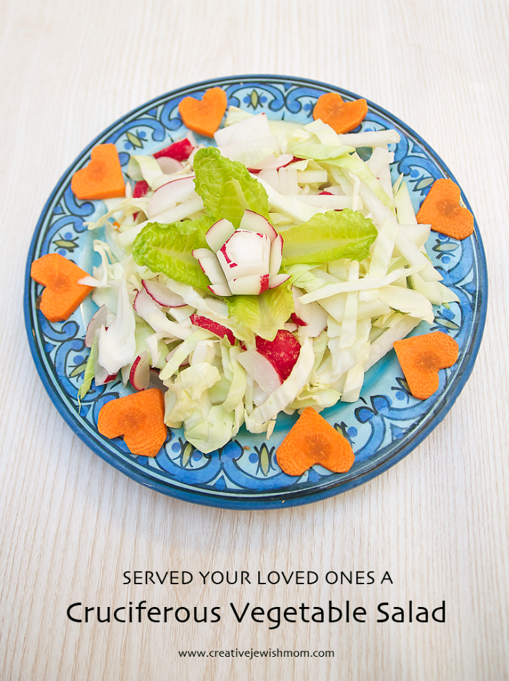 Cruciferous Vegetable Salad With Carrot Hearts