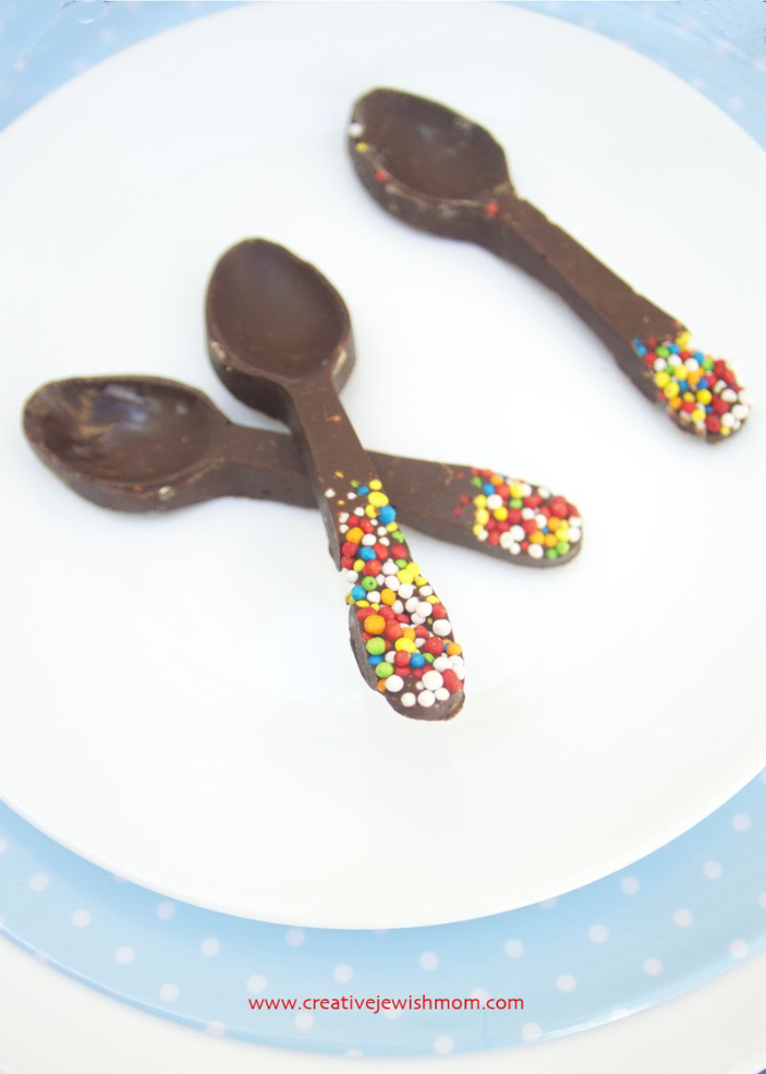 Chocolate Spoons With Sprinkles