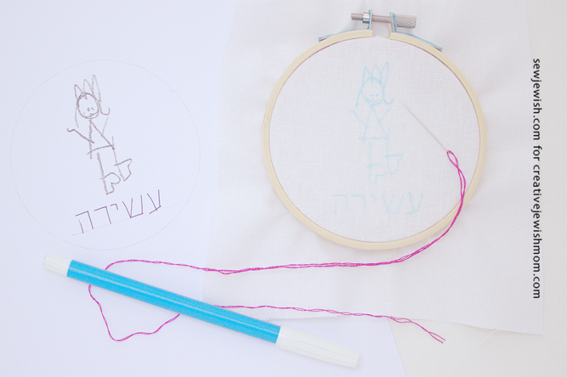 Embroidered Hoop Art From A Child’s Drawing