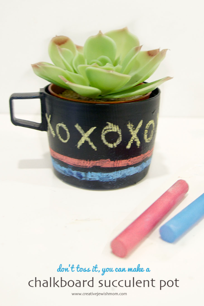 Chalkboard Succulent Pots From Upcycled Items