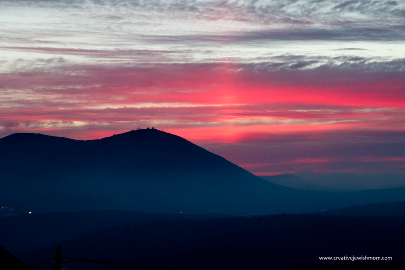 Sunset Over Mount Meron On Rosh Chodesh Sivan