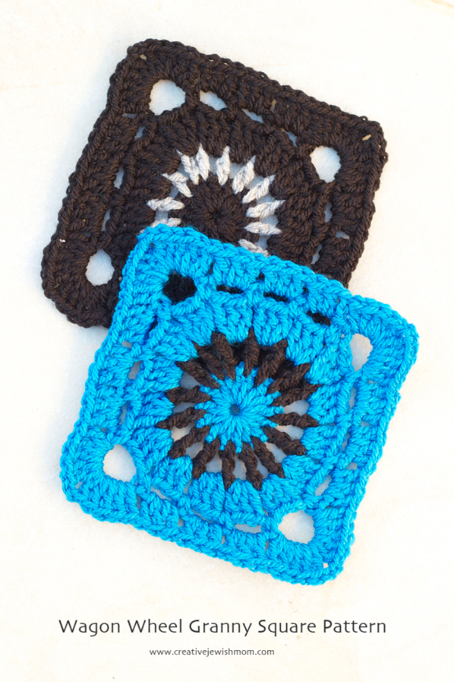 Crocheted Wagon Wheel Granny Square Pattern