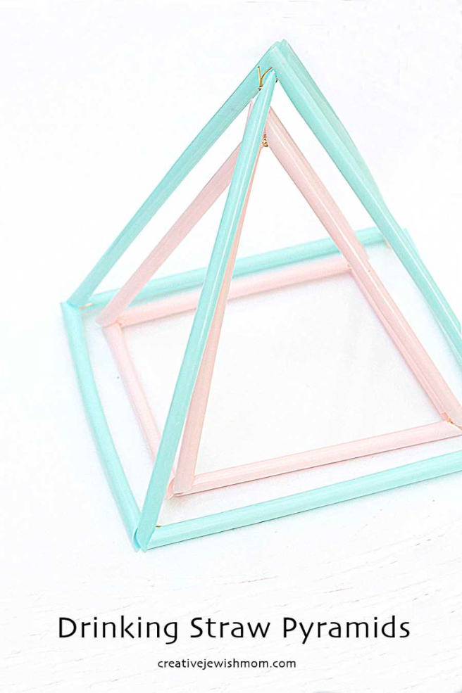 Drinking Straw Pyramids Passover Craft