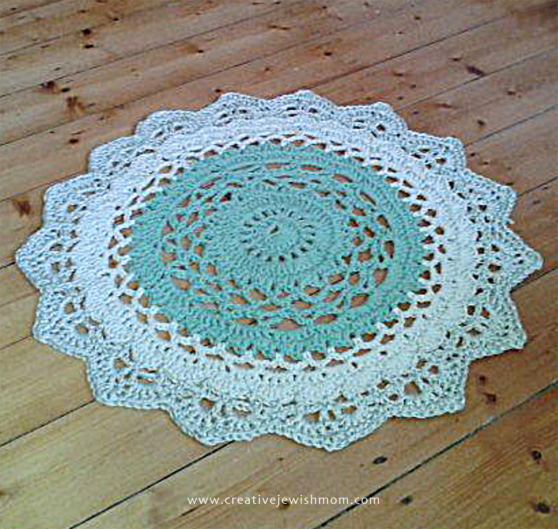My Giant Doily Rug Crocheted Using Two Strands Of Yarn!