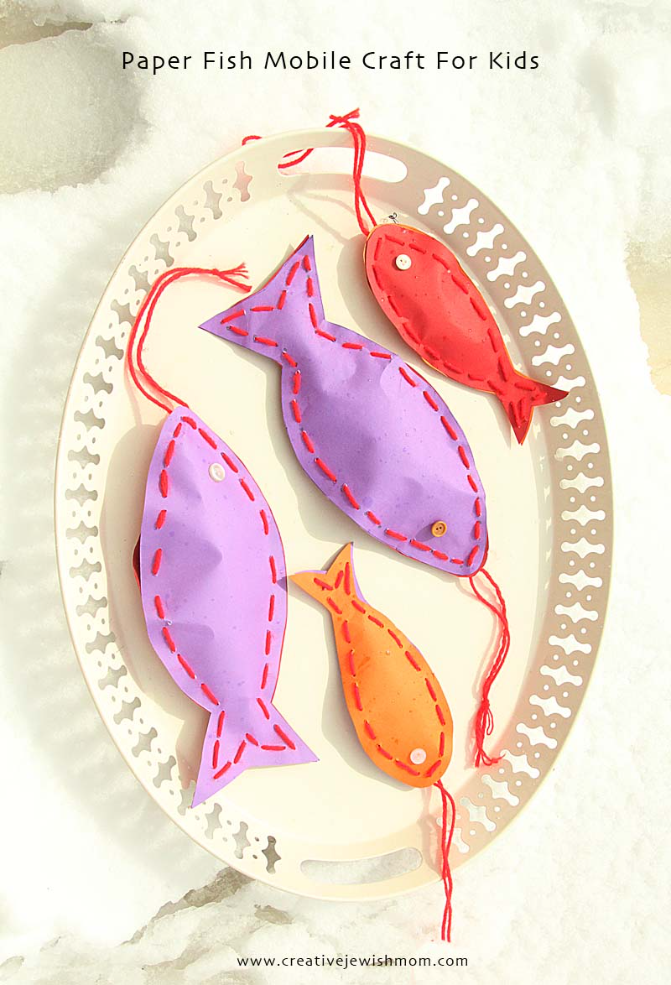 A Paper Fish Mobile Craft For Kids: Perfect For Adar, Purim and Shabbat!