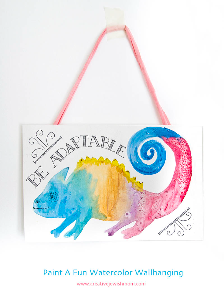 Paint A Fun Watercolor Chameleon Wall Hanging For Your Child’s Room!