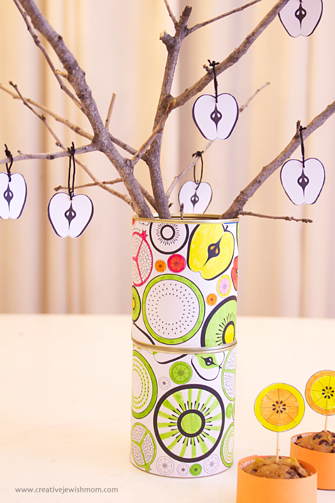Tu B’Shevat Centerpiece From Recycled Cans And Sticks