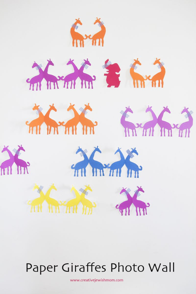 Paper Giraffes Birthday Photo Wall