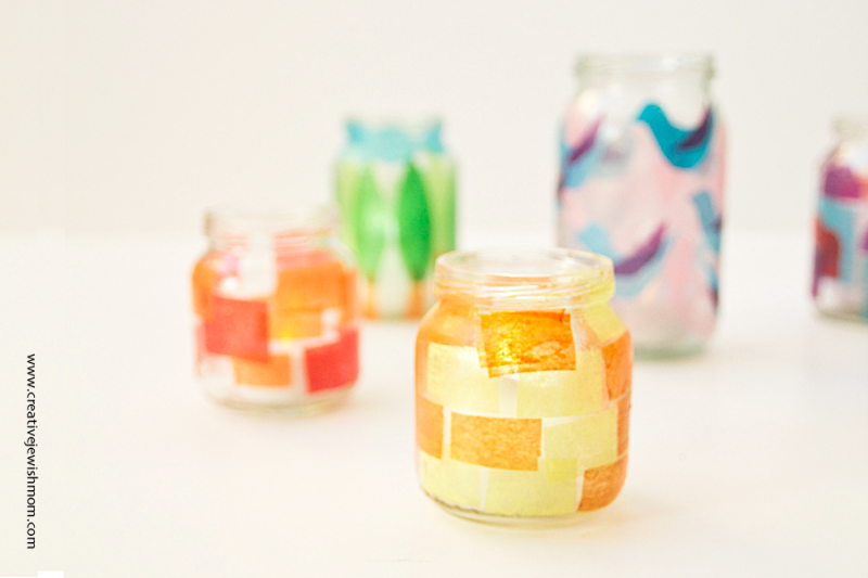 Tissue Paper Collage Candle Jars To Remember Jerusalem