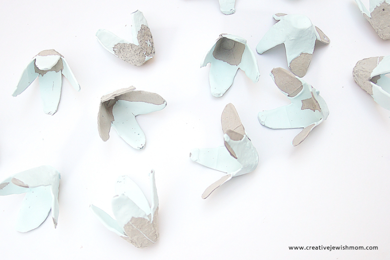 Egg Carton Flowers That Look Like Porcelain!