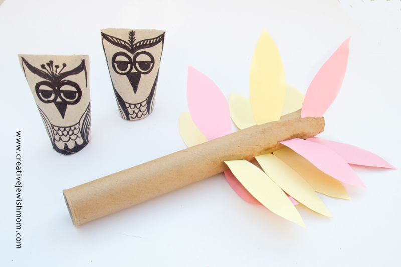 Recycled Cardboard Tube Owls And A Tree
