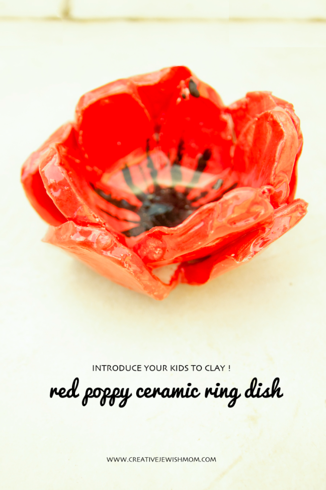 Ceramic Kid’s Craft: A Red Poppy Ring Dish