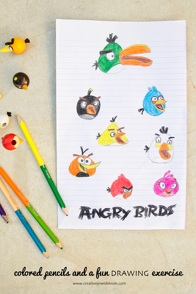 Angry Bird Drawing Exercise With Colored Pencils