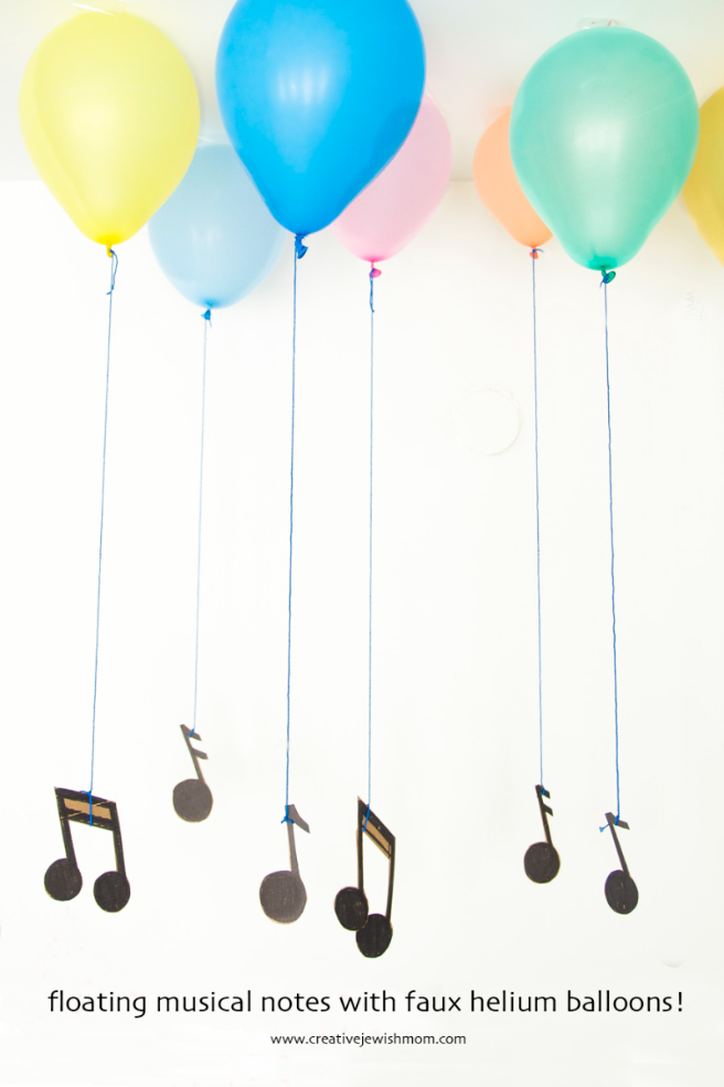 Floating Musical Notes Party Decor With Faux Helium Balloons